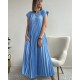 HOT SALESleeveless pleated simple solid colour dress