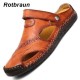 Bis zu 49 % Rabatt!Groe Gre Weiches Leder Mnner Atmungsaktive Outdoor-Sandalen