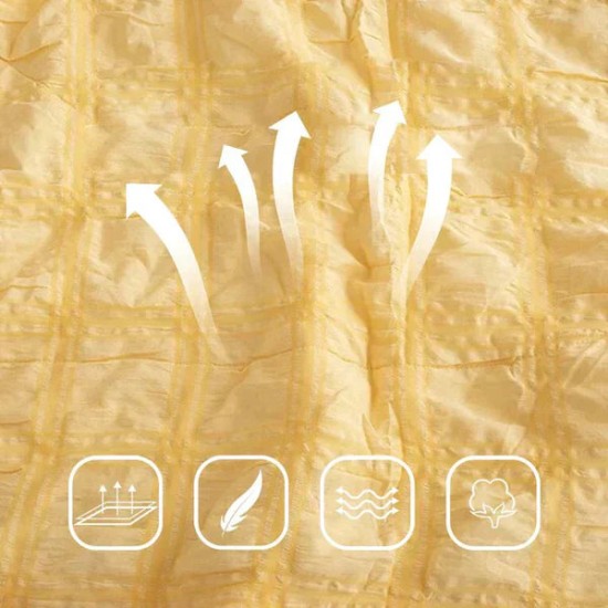 4-teiliges Set aus eisigem Seersucker-Steppdecke mit Spitze für den SommerKostenloser Versand