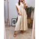 HOT SALESleeveless pleated simple solid colour dress
