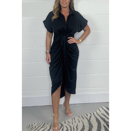 Hemdkleid mit Knpfen aus Satin für Damen