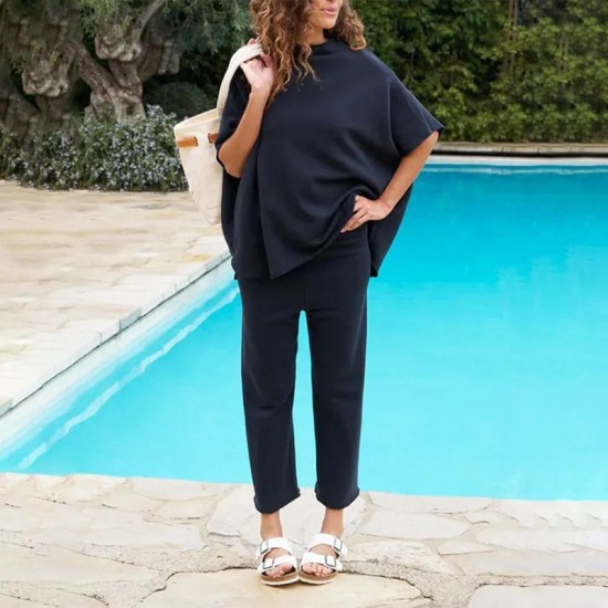 Set breiter Hosen mit 3/4 rmeln für Frauen