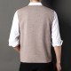 Herrenmode gestrickt Knopf Pullover Weste Business Match