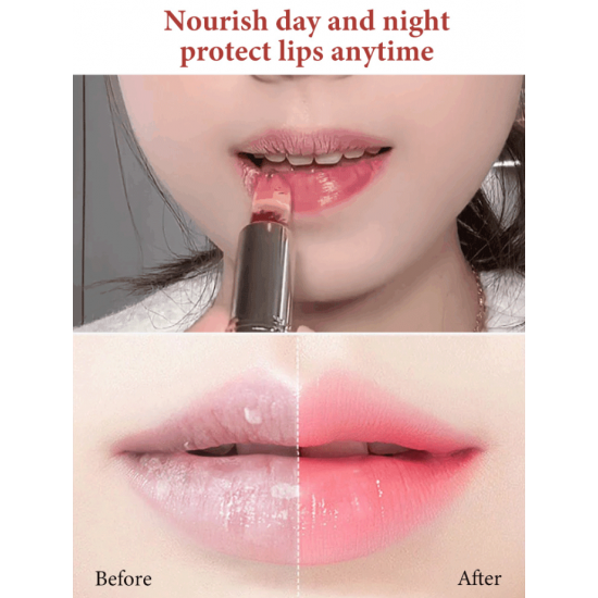 Lippenstift mit Blumenfarbwechsel