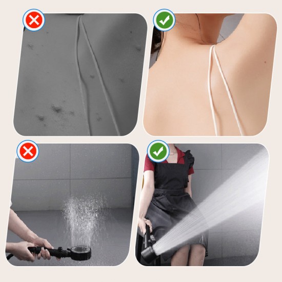 4-stufiger Hochdruck-Duschkopf mit Filter