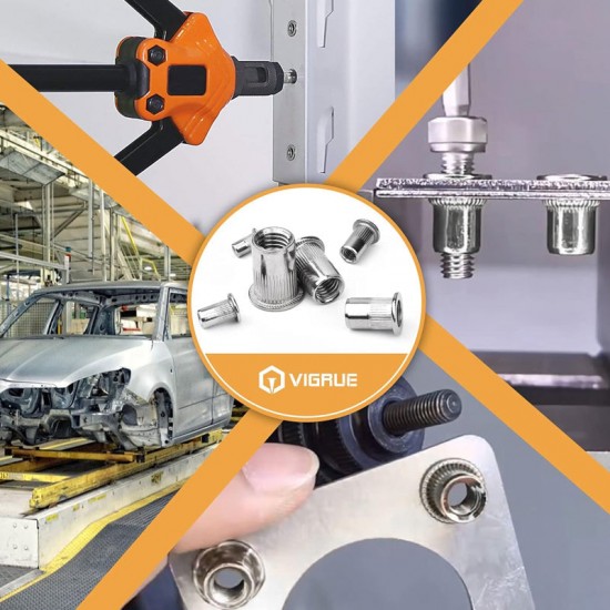 Flachkopf-Gewindemutter Einnietmuttern-Satz