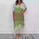  Bequemes, lssiges Chiffon-Dip-Dye-Kleid für Damen