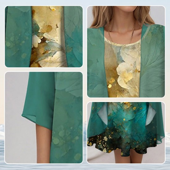 Neu für 2025Zeitlich begrenztes Angebot - 2-teiliges Set: Hemd + Kleid mit halben rmeln