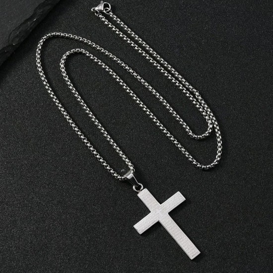 Edelstahl-Kreuz-Anhnger-Halskette für Mnner und Frauen