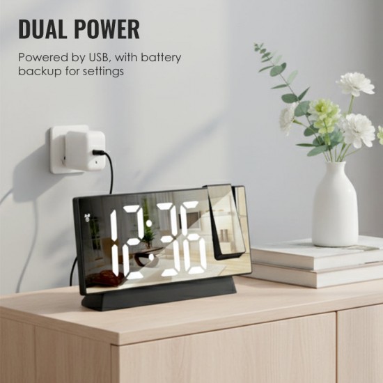 Ein unkonventioneller WeckerLED-Spiegelprojektions-Wecker